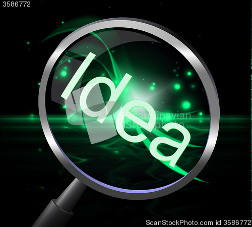 Image of Idea Magnifier Shows Magnifying Ideas And Invention