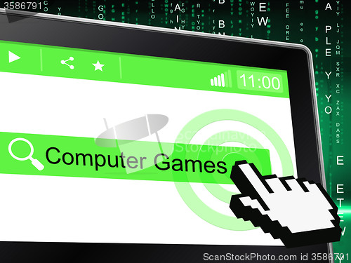 Image of Computer Games Indicates World Wide Web And Entertaining