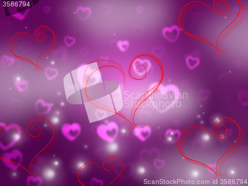 Image of Heart Background Shows Valentine Day And Affection