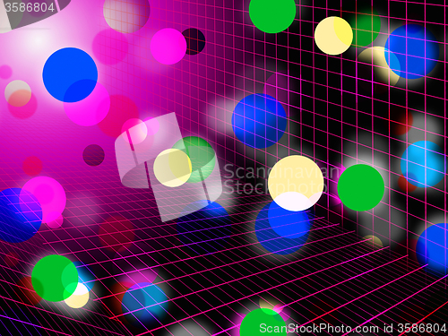 Image of Pink Bubbles Background Shows Circles Grid And Shining\r