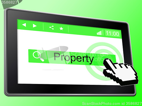 Image of Online Property Means World Wide Web And House