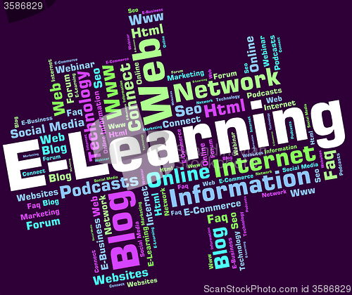 Image of Elearning Word Means World Wide Web And College