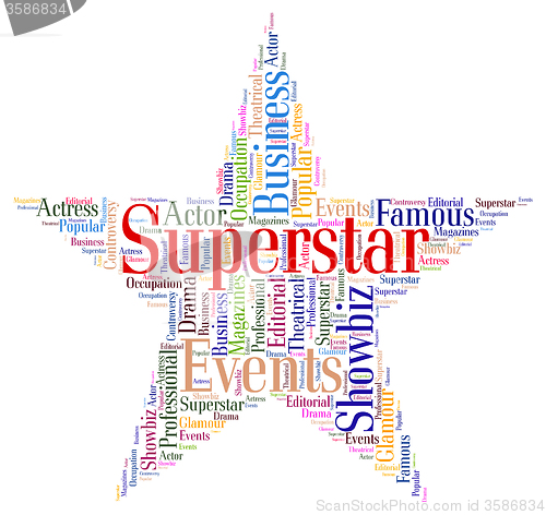 Image of Superstar Word Means Hot Shot And Hero