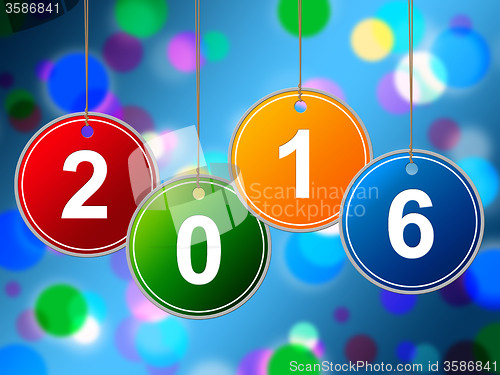 Image of New Year Shows Two Thousand Sixteen And Annual