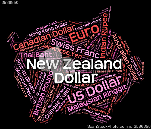 Image of New Zealand Dollar Indicates Forex Trading And Coin