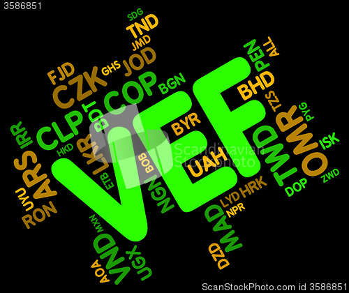 Image of Vef Currency Means Venezuelan Bolivar And Currencies