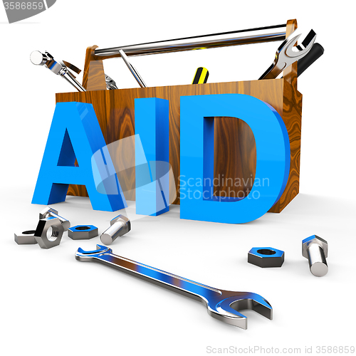 Image of Aid Word Shows Assist Aiding And Donations