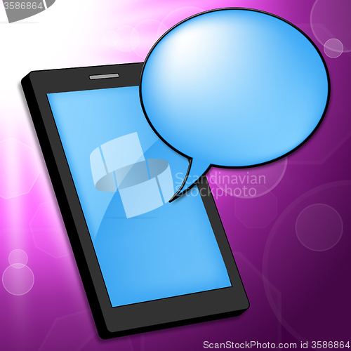 Image of Mobile Phone Indicates Telephone Portable And Chat