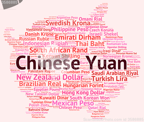 Image of Chinese Yuan Indicates Exchange Rate And Banknotes