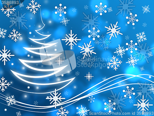 Image of Snowflakes Background Shows Zigzag Winter And Freezing\r