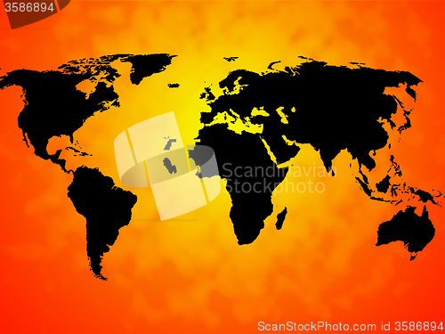 Image of World Map Background Means International Oceans Or Global Map\r