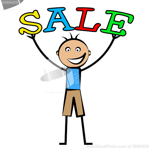 Image of Boys Sale Represents Childhood Male And Promo