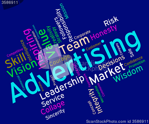 Image of Wordcloud Advertising Shows Promotional Promote And Adverts