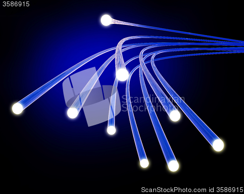 Image of Optical Fiber Network Indicates Global Communications And Communicate