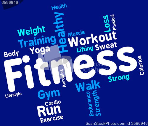 Image of Fitness Words Represents Physical Activity And Aerobic