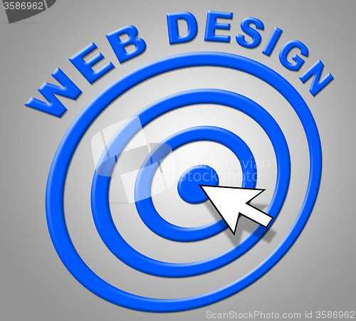 Image of Web Design Shows Websites Online And Internet