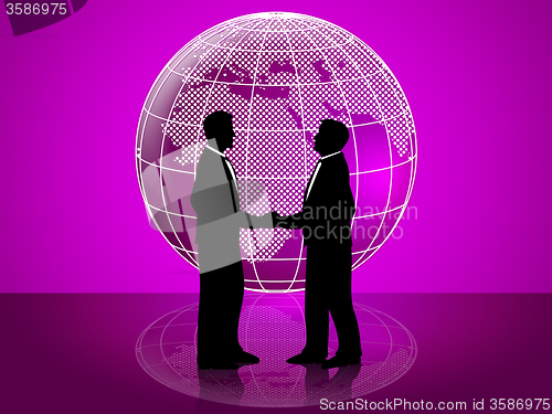 Image of Partnership Globe Represents Working Together And Cooperation