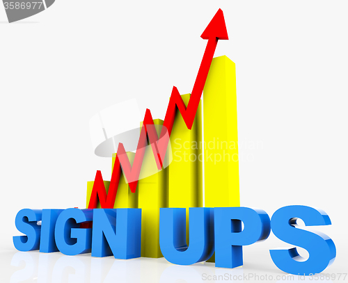 Image of Increase Sign Ups Represents Improvement Plan And Advance