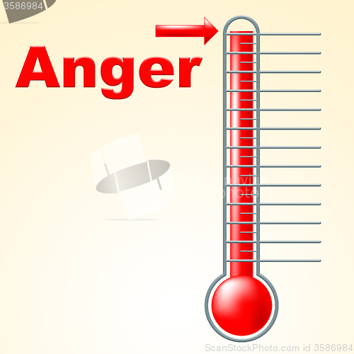 Image of Anger Thermometer Indicates Cross Irritated And Temperature