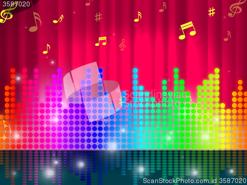 Image of Sounds Waves Background Shows Make Music Or Sing\r