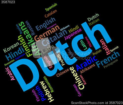 Image of Dutch Language Shows The Netherlands And International