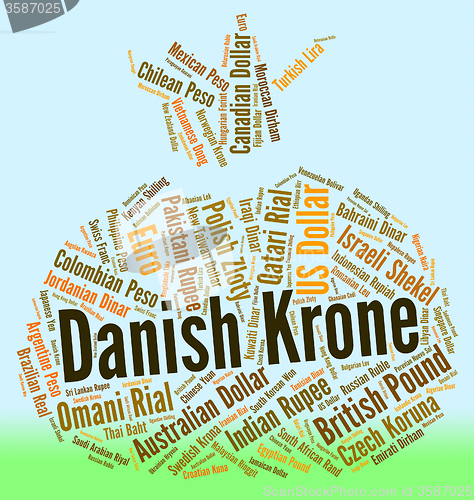 Image of Danish Krone Represents Foreign Currency And Banknote