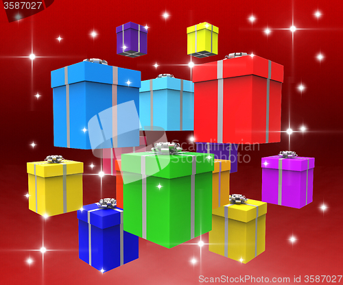 Image of Giftboxes Celebration Shows Present Giving And Presents