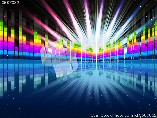 Image of Colorful Soundwaves Background Shows Music Frequencies And Brigh