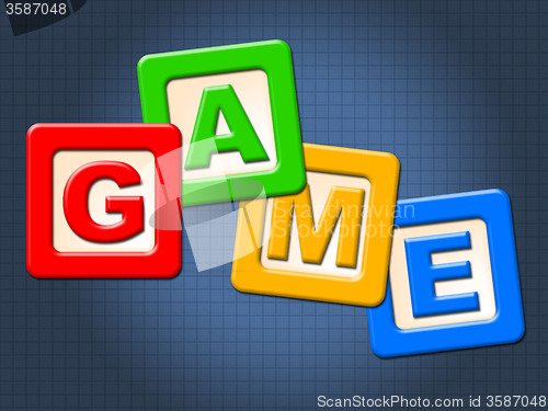 Image of Game Kids Blocks Shows Gamer Leisure And Children