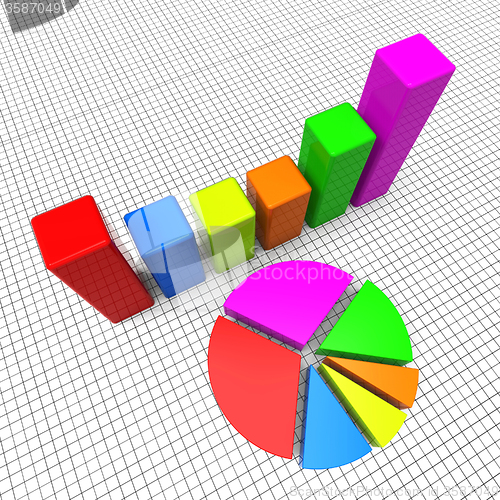 Image of Pie Chart Shows Business Graph And Charting