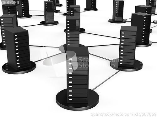 Image of Network Computer Storage Indicates Global Communications And Computing