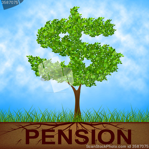Image of Pension Tree Indicates Finish Work And Banking