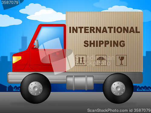 Image of International Shipping Indicates Across The Globe And Countries