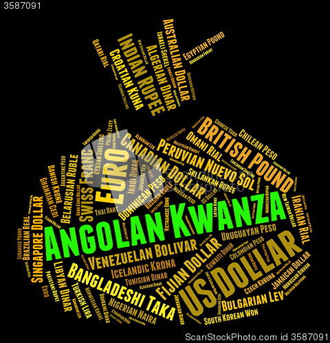 Image of Angolan Kwanza Indicates Exchange Rate And Coin