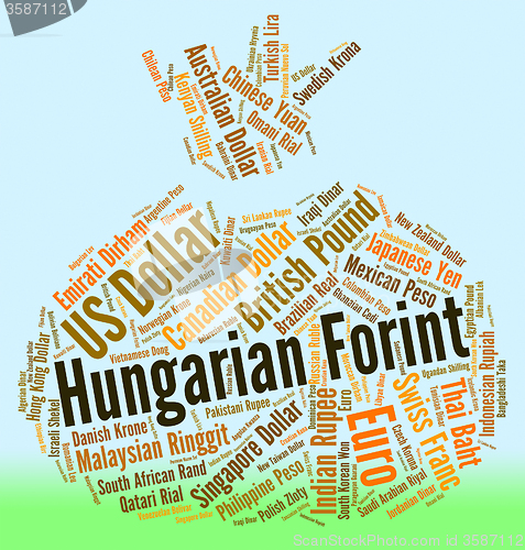 Image of Hungarian Forint Shows Foreign Exchange And Broker