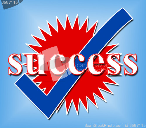 Image of Success Tick Means Resolution Victor And Yes