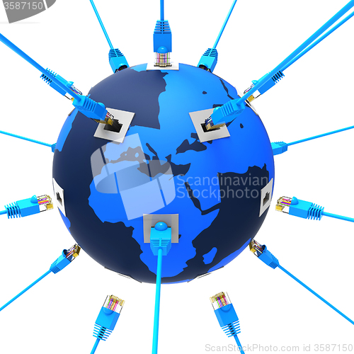 Image of Worldwide Network Represents Web Site And Computing