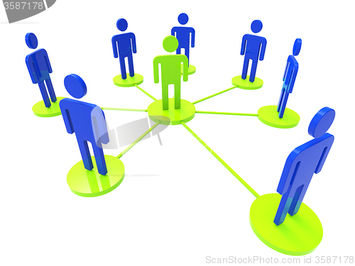 Image of Network Of People Represents Global Communications And Computer