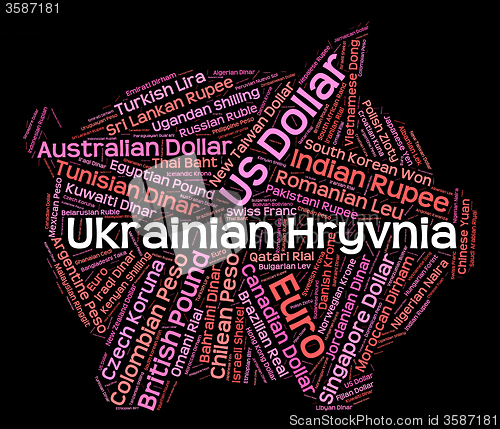 Image of Ukrainian Hryvnia Represents Foreign Currency And Coin