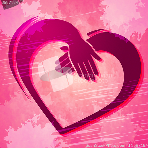 Image of Holding Hands Indicates Valentine Day And Friends