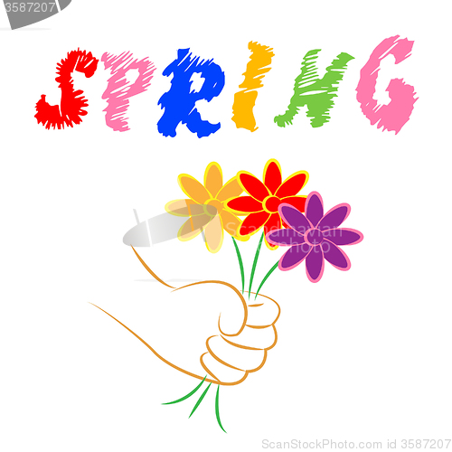 Image of Spring Flowers Means Florist Season And Florals
