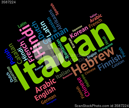 Image of Italian Language Shows Foreign Translate And Vocabulary