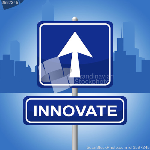 Image of Innovate Sign Shows Arrow Placard And Arrows