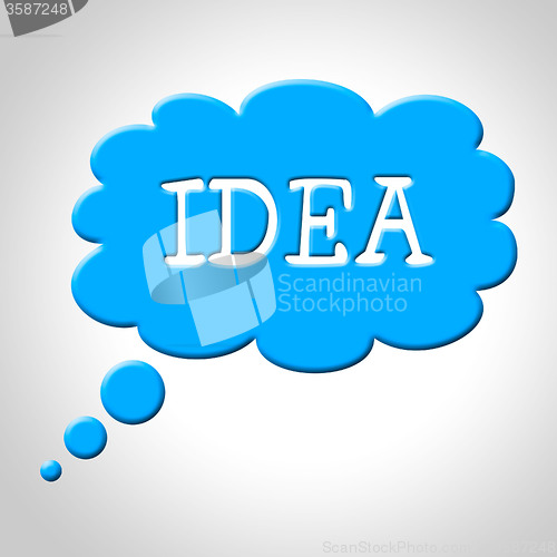 Image of Idea Thought Bubble Means Think About It And Thinking