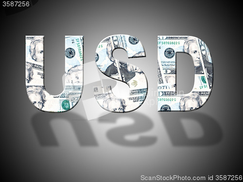 Image of Usd Letters Represents United States And Bank