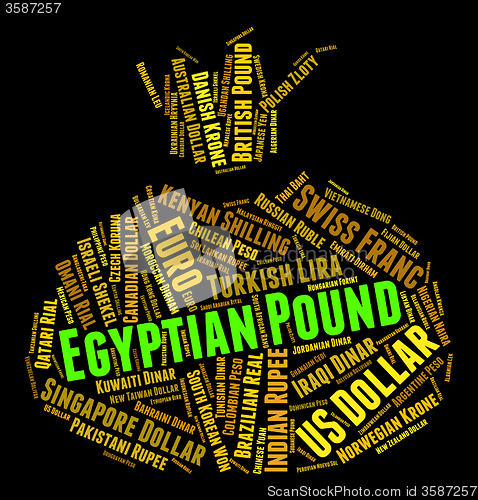 Image of Egyptian Pound Shows Worldwide Trading And Coin