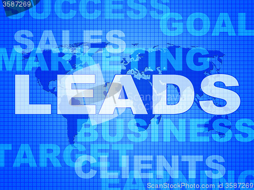 Image of Leads Words Indicates Corporate Consumerism And Sale