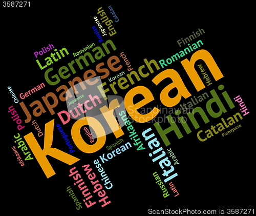 Image of Korean Language Represents Wordcloud Languages And Word