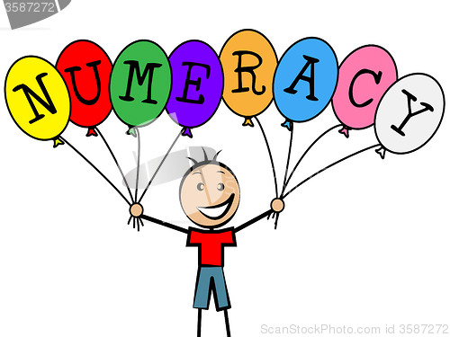 Image of Numeracy Balloons Represents Youths Son And Numerical