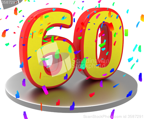 Image of Sixtieth Birthday Means Happy Anniversary And 60Th